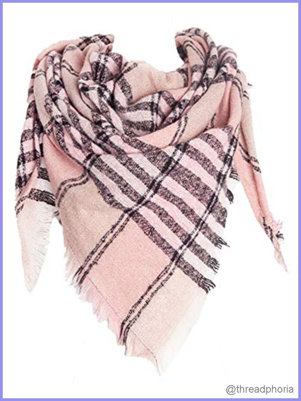 Womens Triangle Shawl Scarf Winter Plaid Fichu Polyester Blend